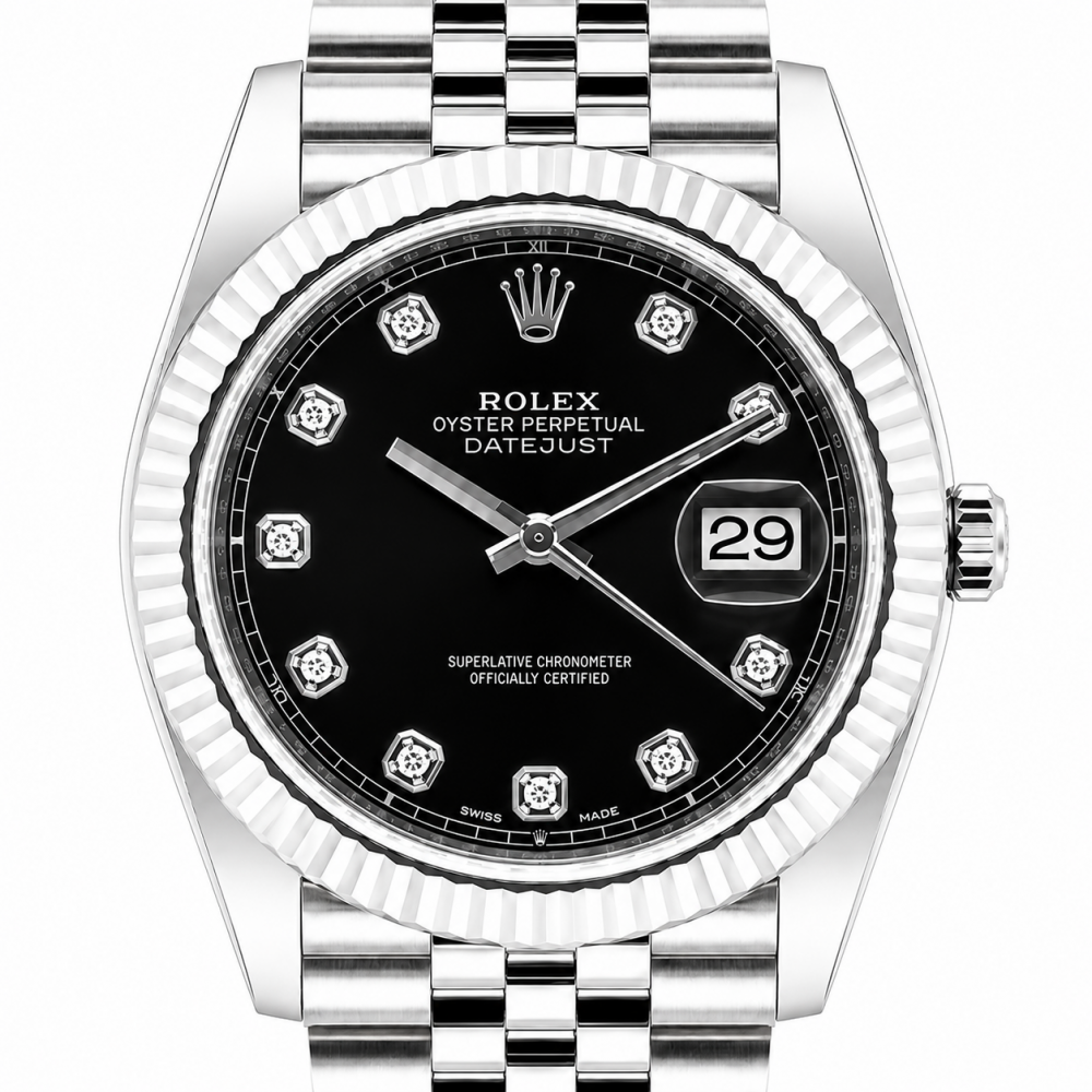 Rolex Datejust 41MM Factory Black Diamond Dial 126334 Watch